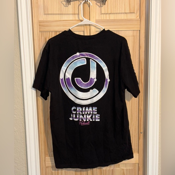 Crime Junkie Podcast Merch Short Sleeve T-Shirt - Picture 4 of 4
